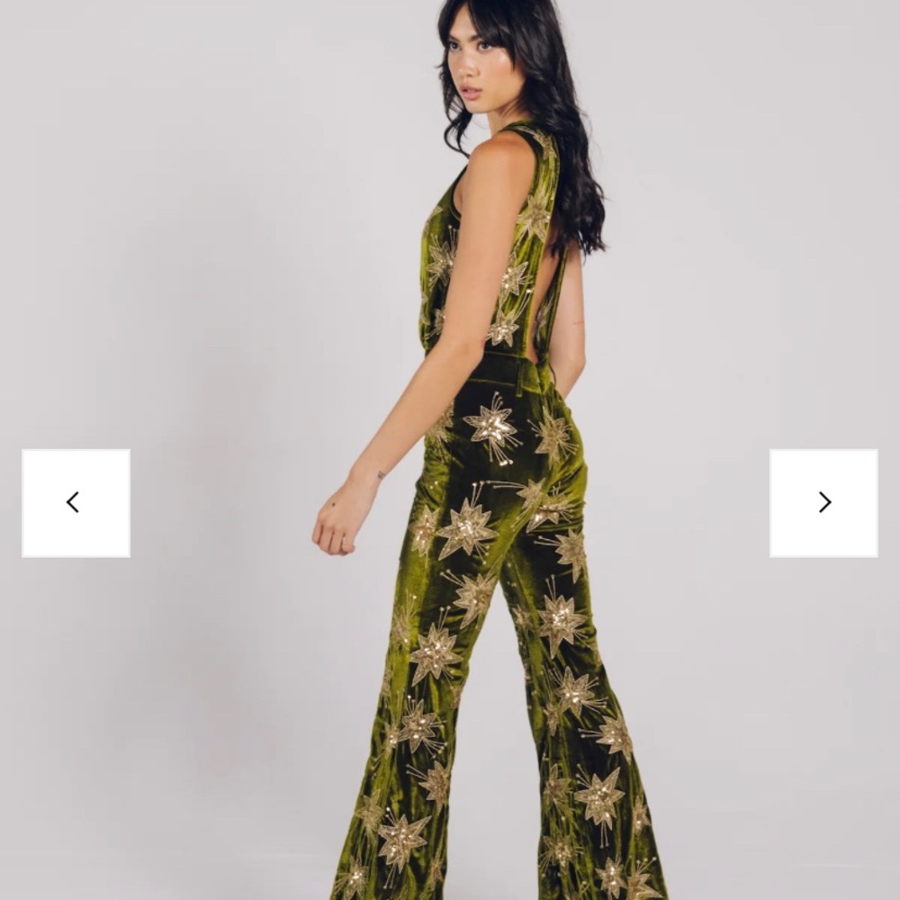 Lenni the label chromatic velvet sequin jumpsuit